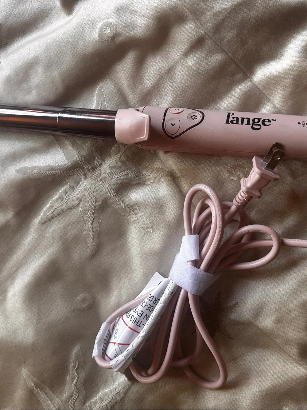 L'ange Pink Titanium Rotating Curling Iron 26mm